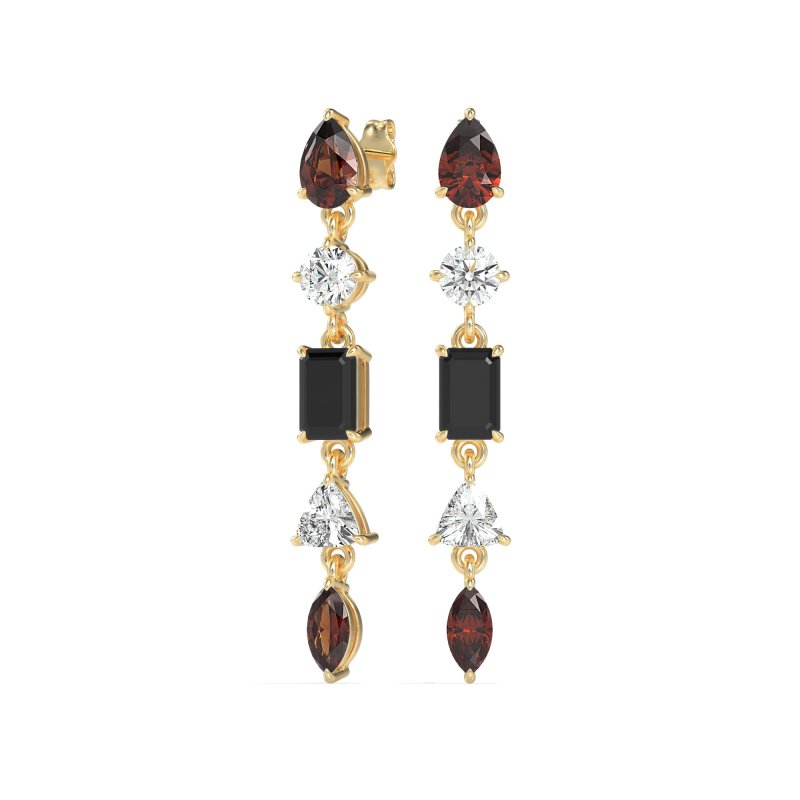 Multi-Shape Dangling Earrings