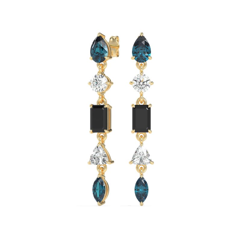 Multi-Shape Dangling Earrings