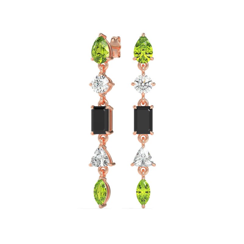 Multi-Shape Dangling Earrings