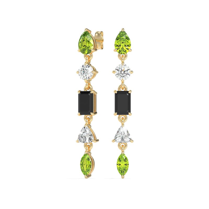Multi-Shape Dangling Earrings