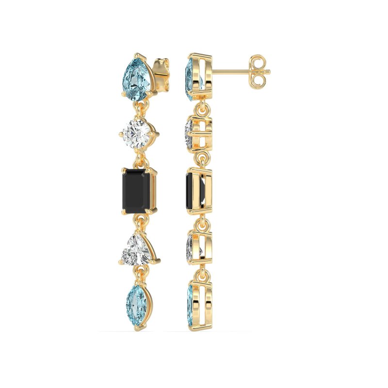 Multi-Shape Dangling Earrings