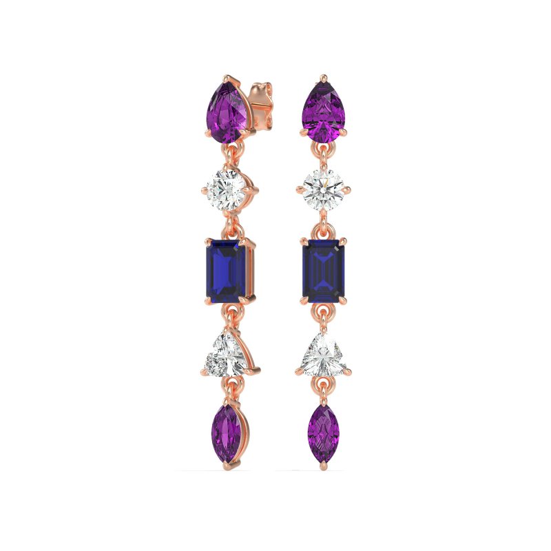 Multi-Shape Dangling Earrings
