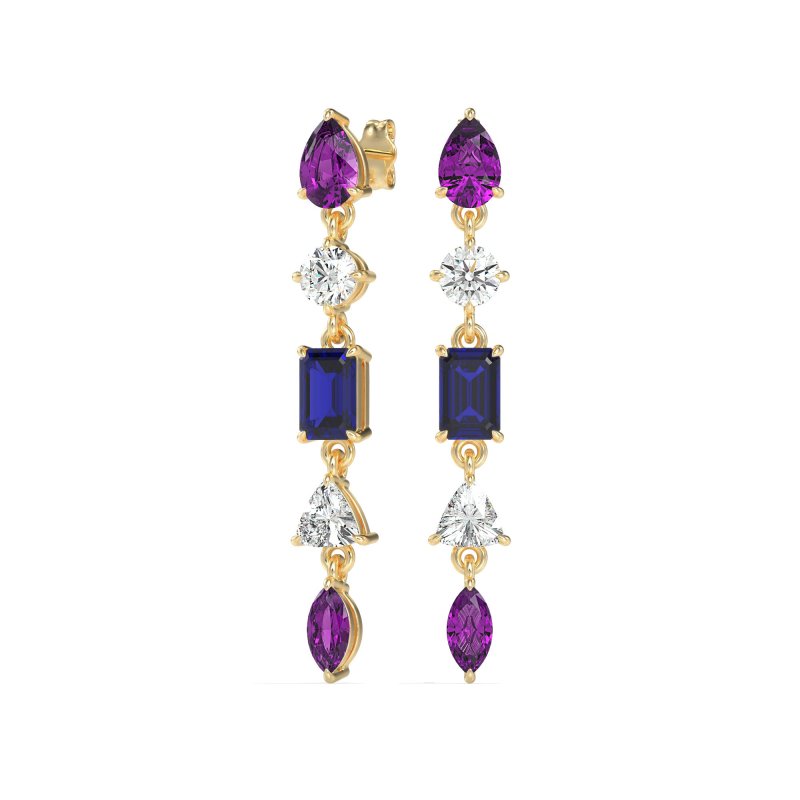 Multi-Shape Dangling Earrings