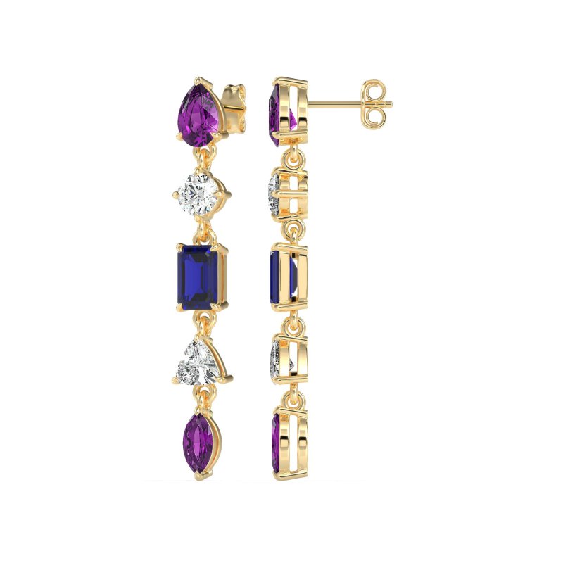 Multi-Shape Dangling Earrings