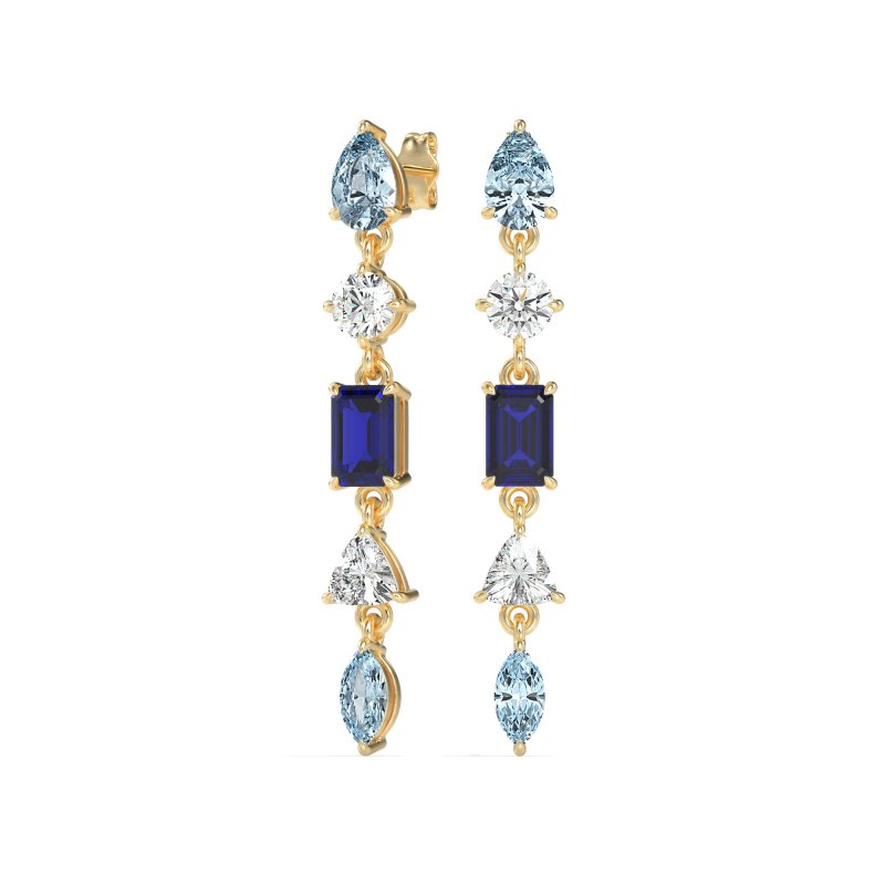 Multi-Shape Dangling Earrings