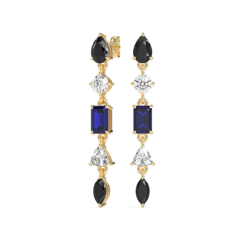 Multi-Shape Dangling Earrings