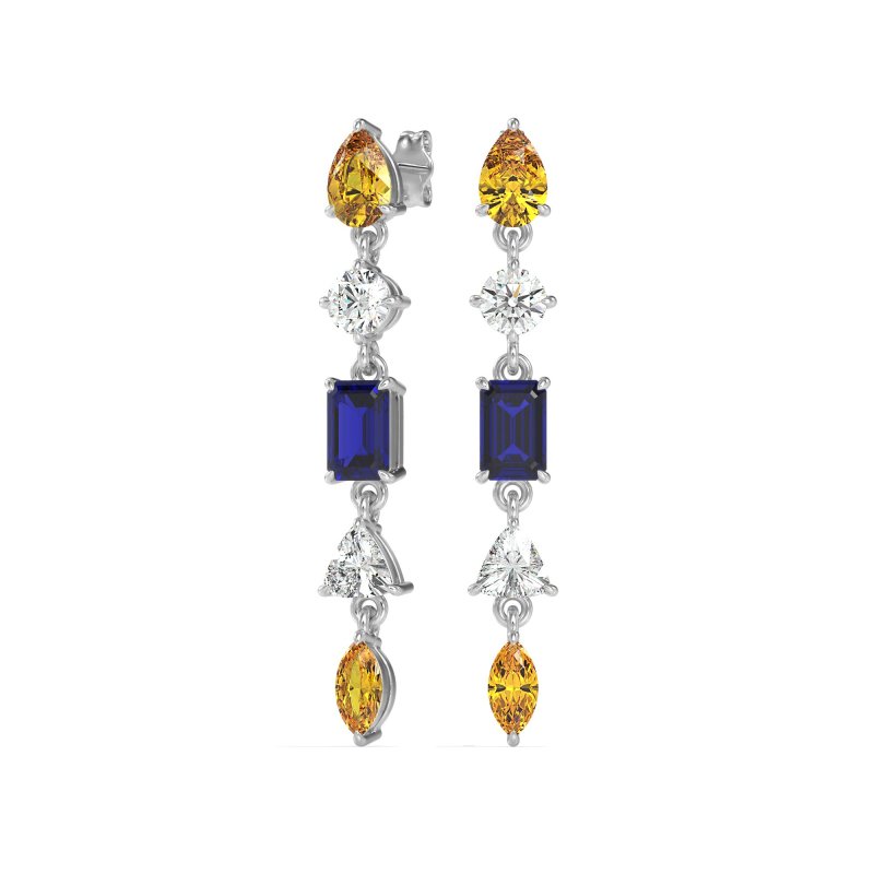 Multi-Shape Dangling Earrings