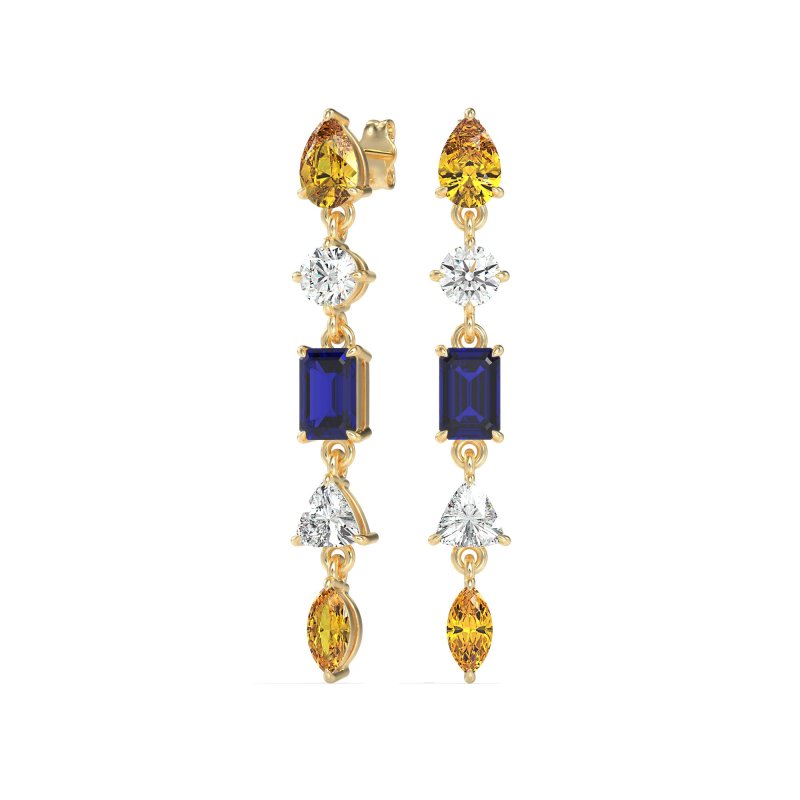 Multi-Shape Dangling Earrings