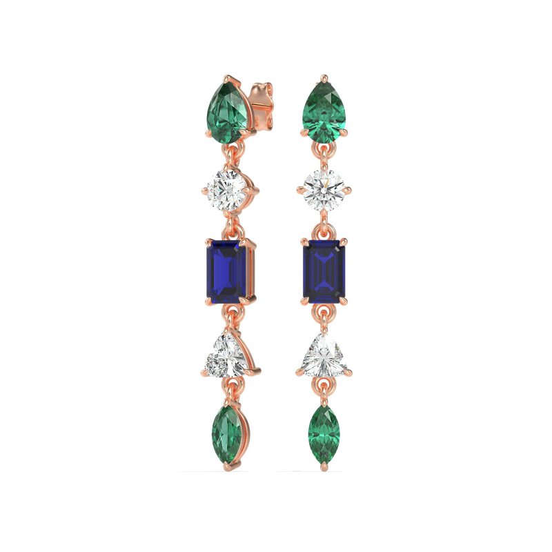 Multi-Shape Dangling Earrings