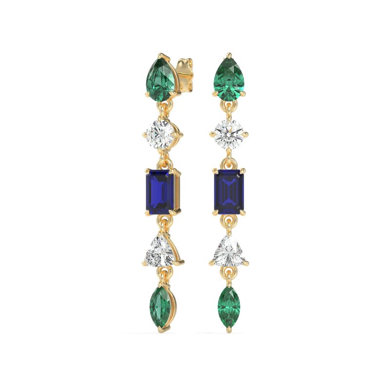 Multi-Shape Dangling Earrings