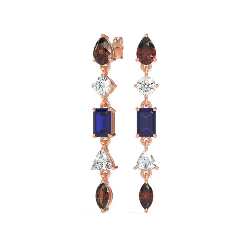 Multi-Shape Dangling Earrings