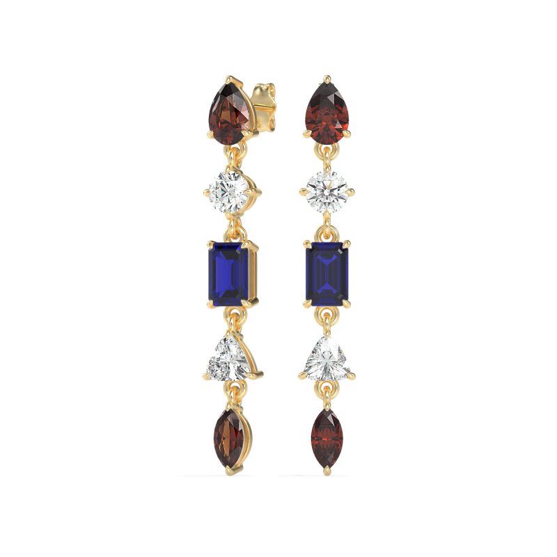 Multi-Shape Dangling Earrings