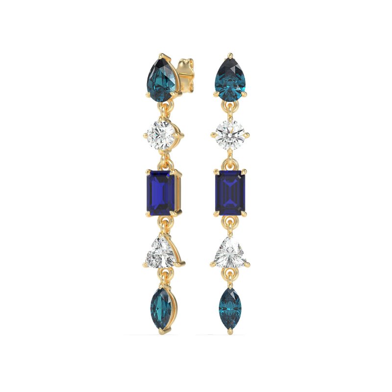 Multi-Shape Dangling Earrings