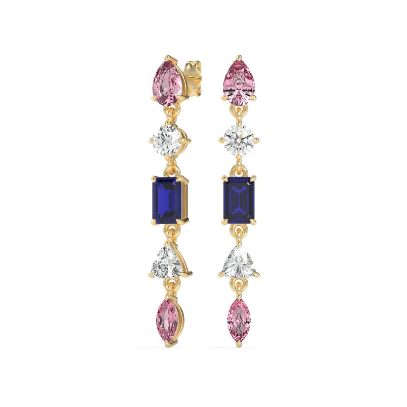 Multi-Shape Dangling Earrings