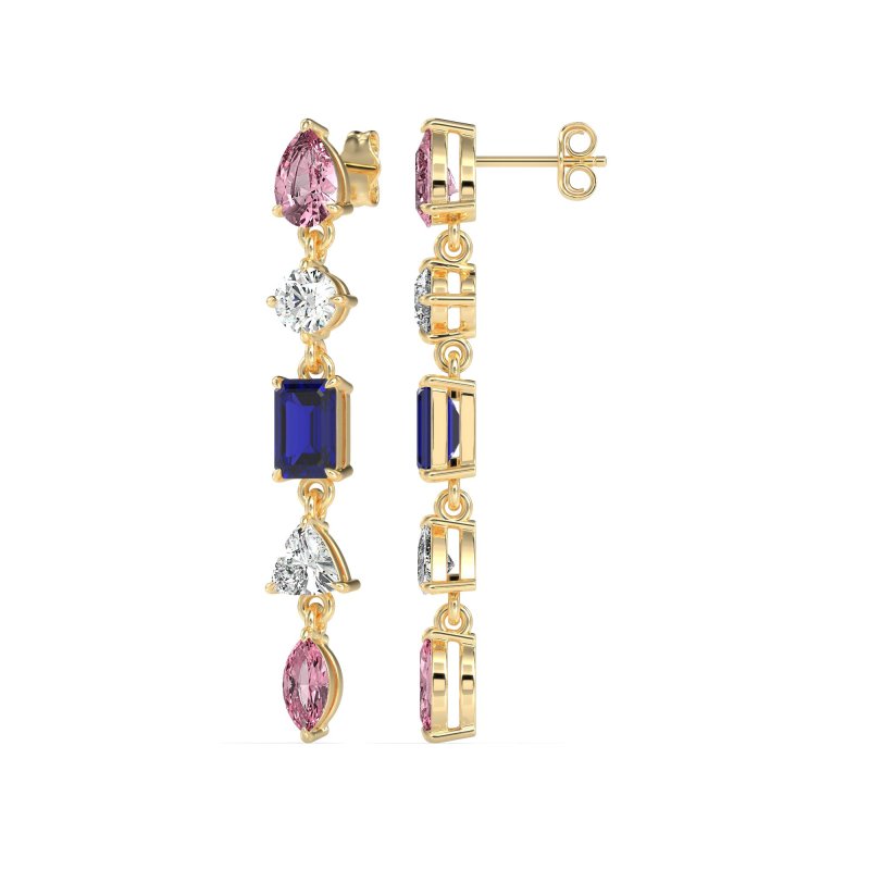 Multi-Shape Dangling Earrings
