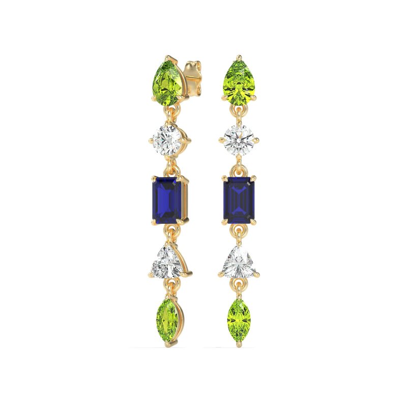 Multi-Shape Dangling Earrings