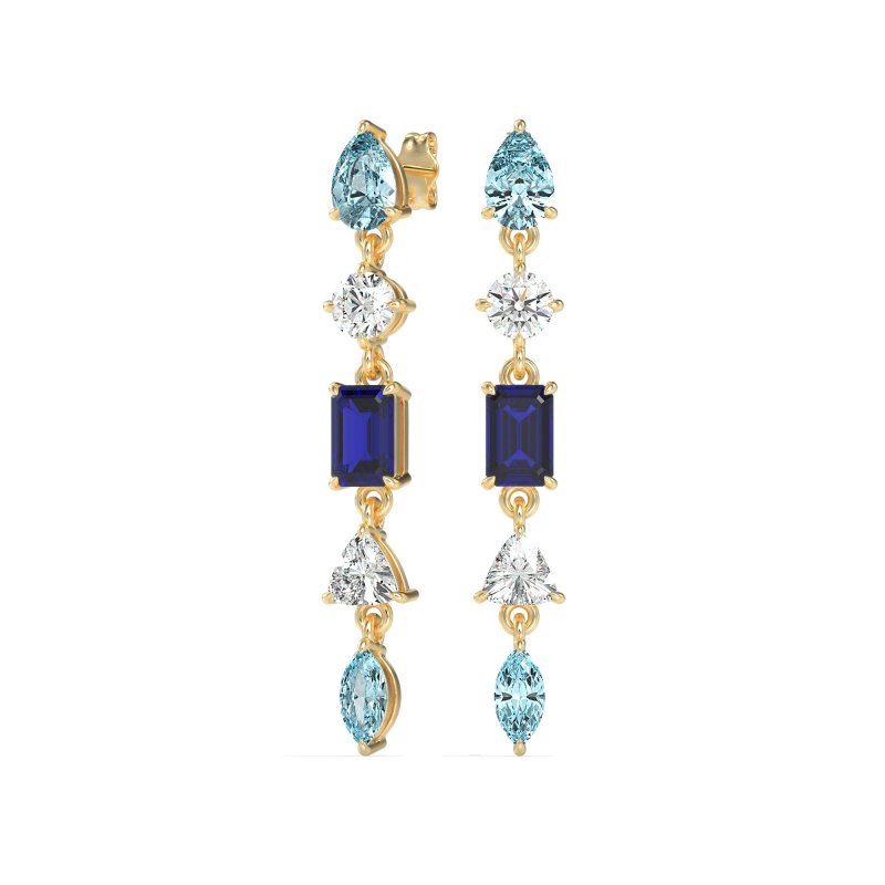 Multi-Shape Dangling Earrings