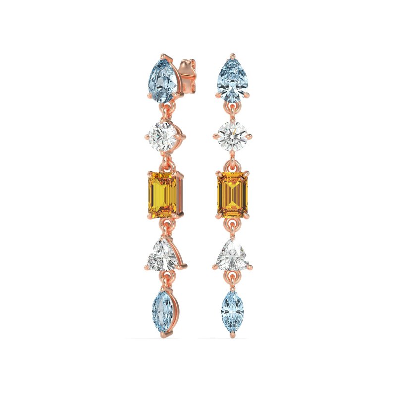 Multi-Shape Dangling Earrings