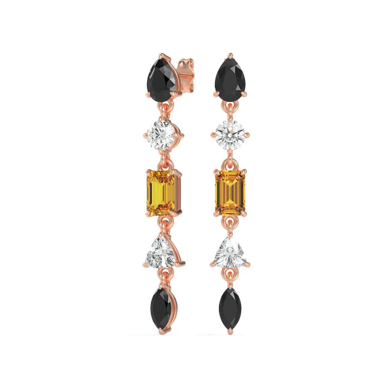 Multi-Shape Dangling Earrings