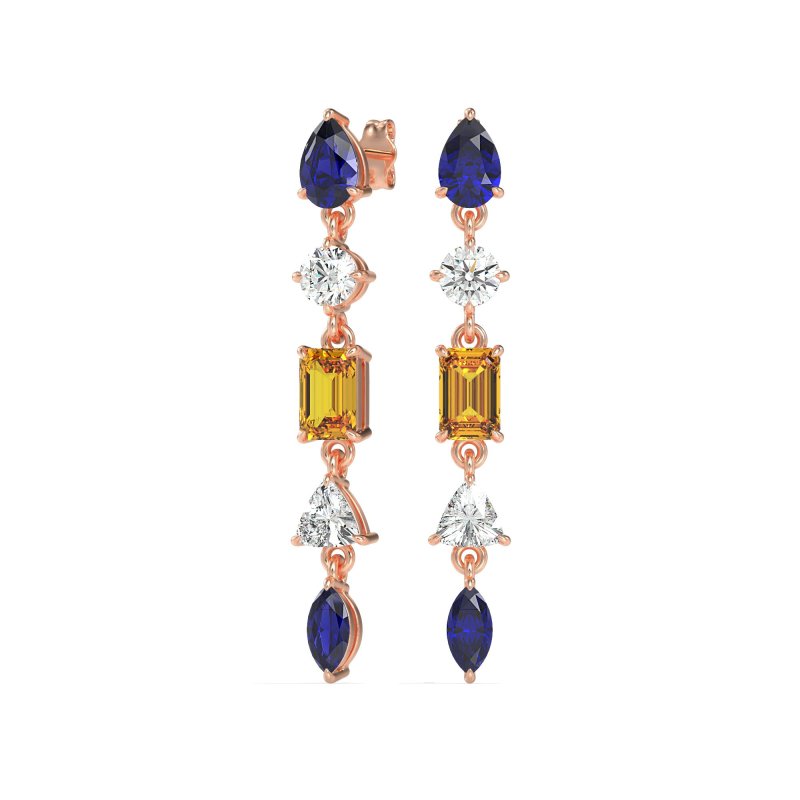 Multi-Shape Dangling Earrings