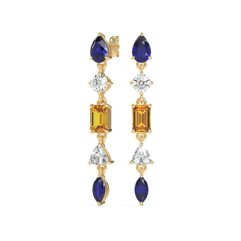 Multi-Shape Dangling Earrings