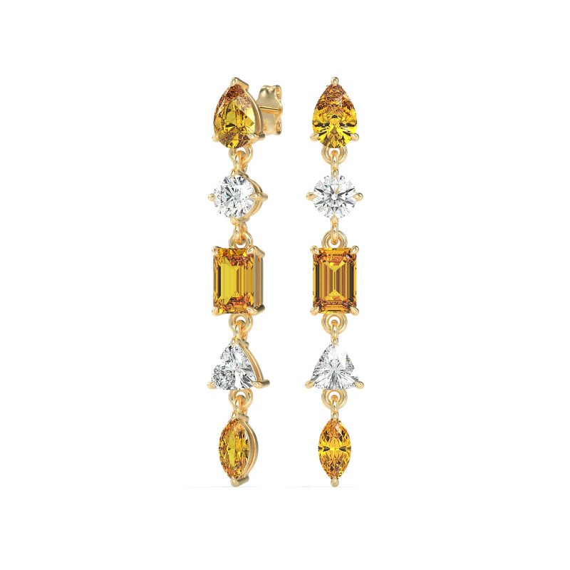 Multi-Shape Dangling Earrings