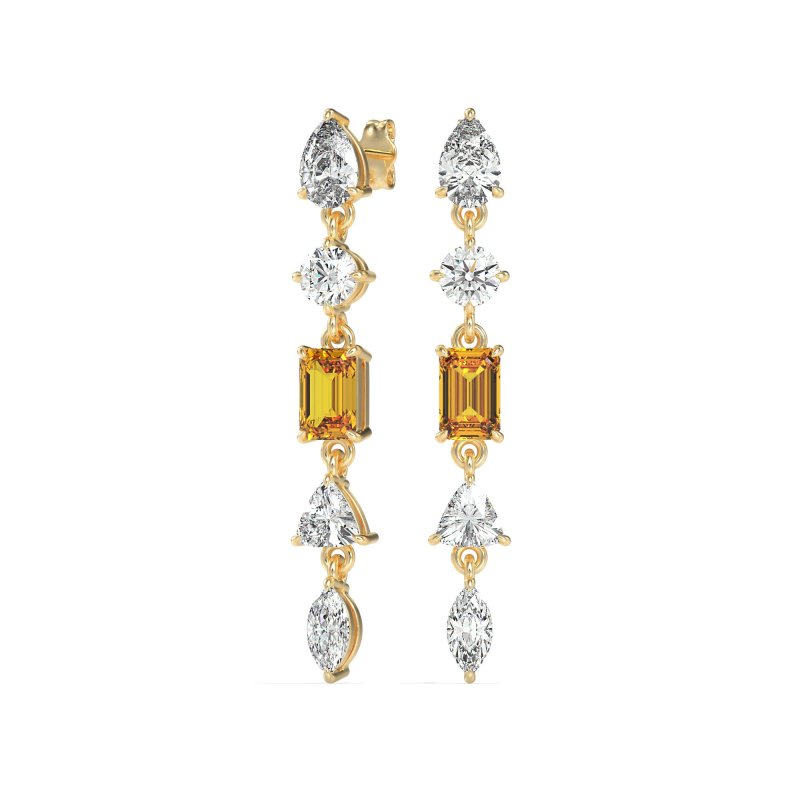 Multi-Shape Dangling Earrings