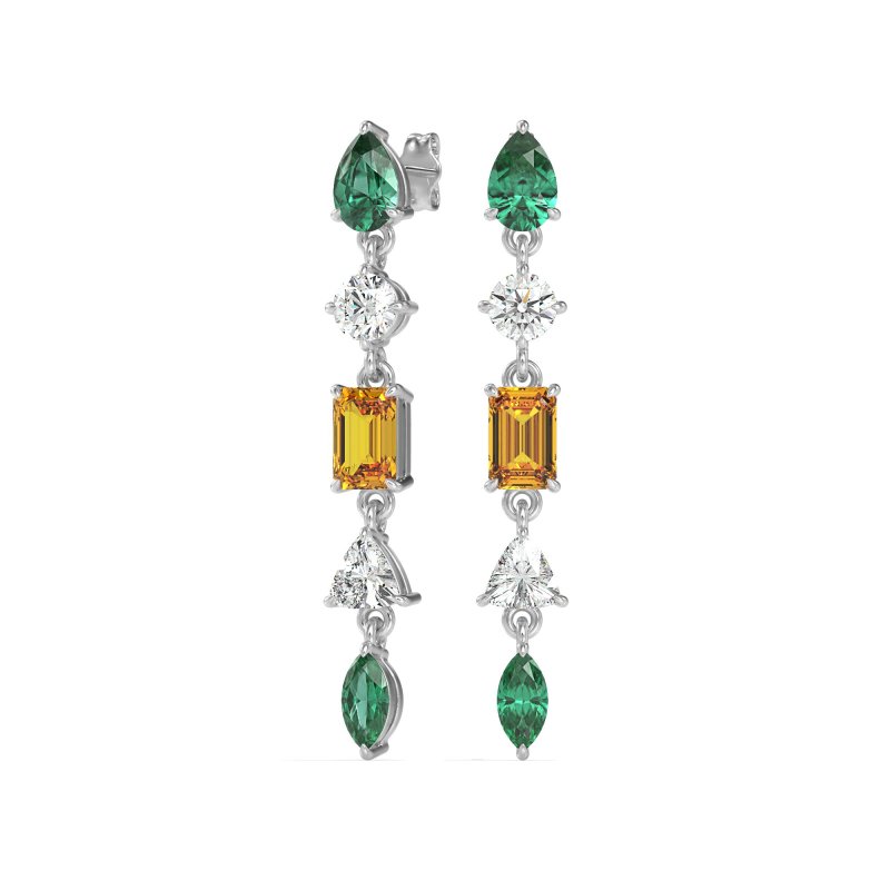 Multi-Shape Dangling Earrings