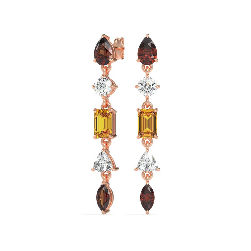 Multi-Shape Dangling Earrings