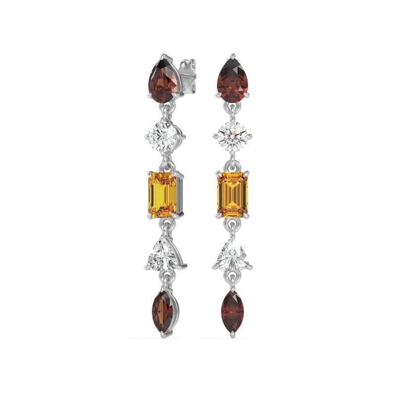 Multi-Shape Dangling Earrings