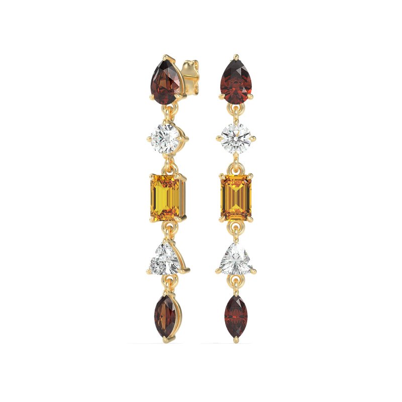 Multi-Shape Dangling Earrings