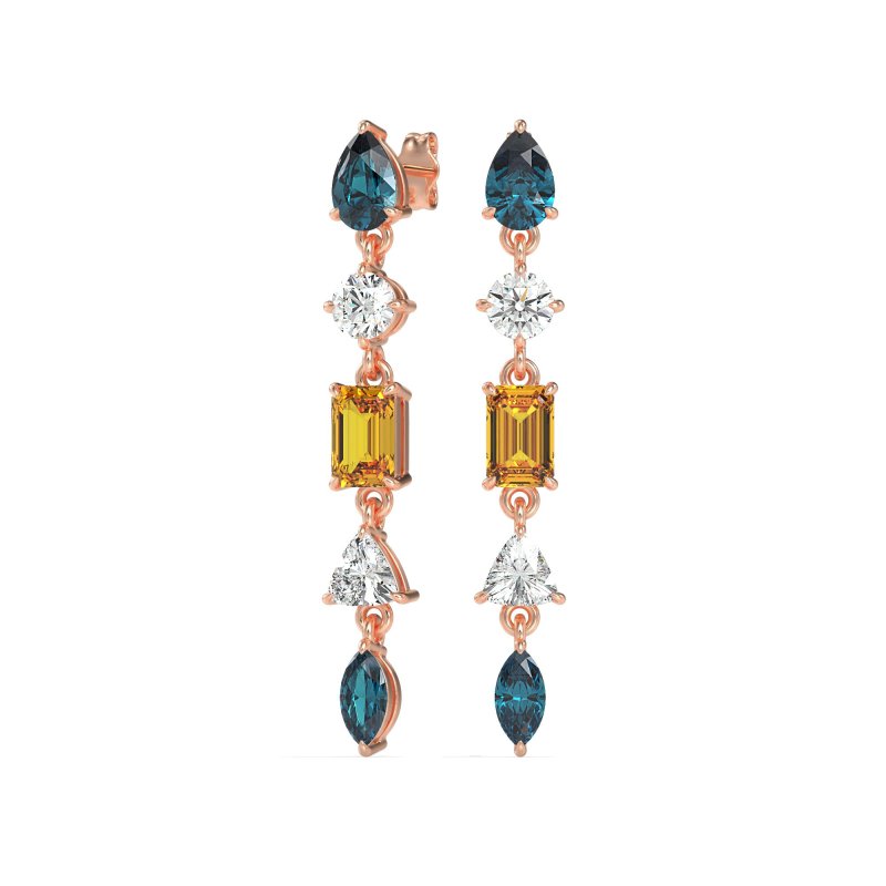 Multi-Shape Dangling Earrings