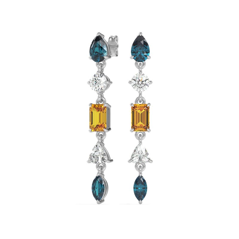 Multi-Shape Dangling Earrings