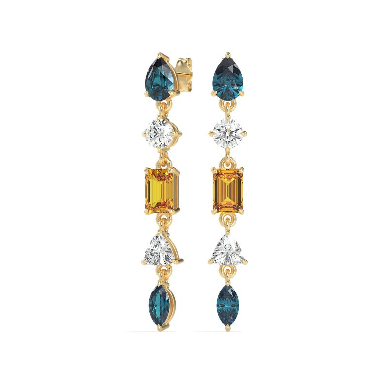 Multi-Shape Dangling Earrings