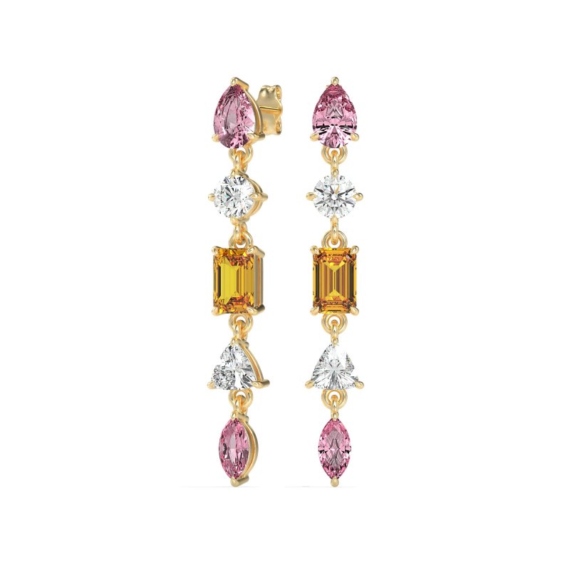 Multi-Shape Dangling Earrings