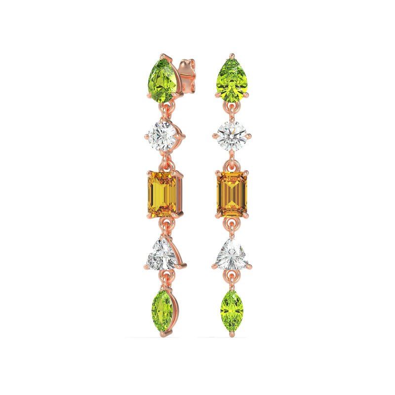 Multi-Shape Dangling Earrings