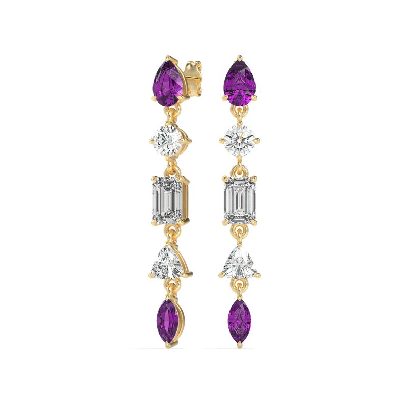 Multi-Shape Dangling Earrings