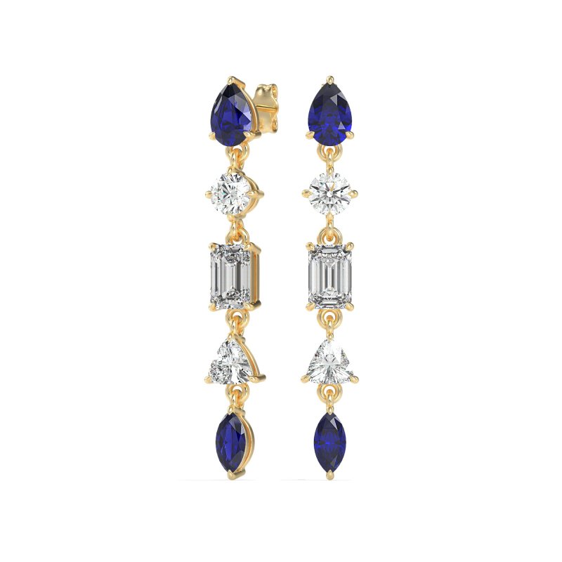 Multi-Shape Dangling Earrings