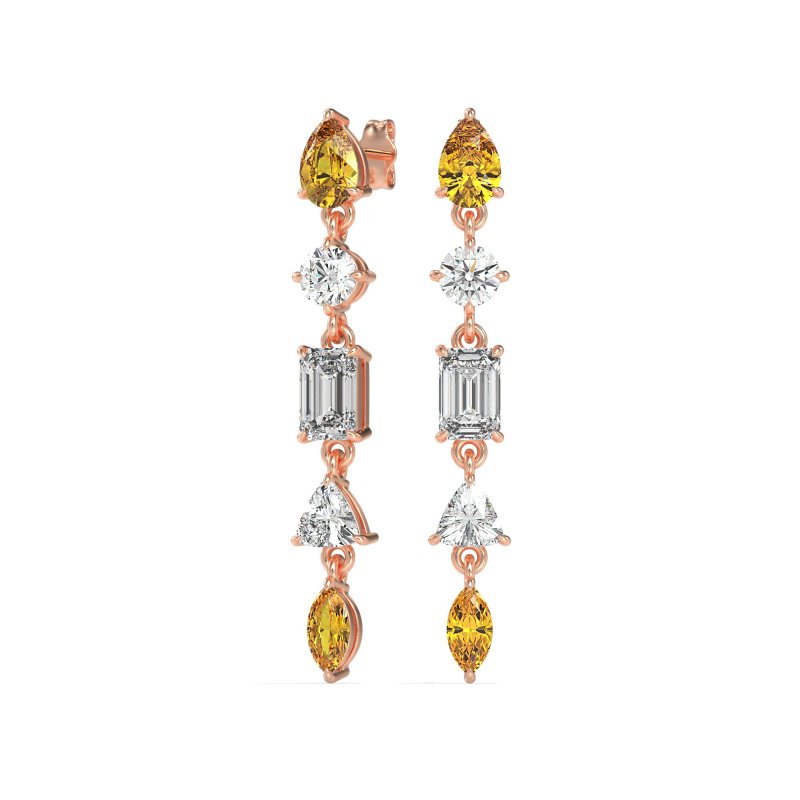 Multi-Shape Dangling Earrings