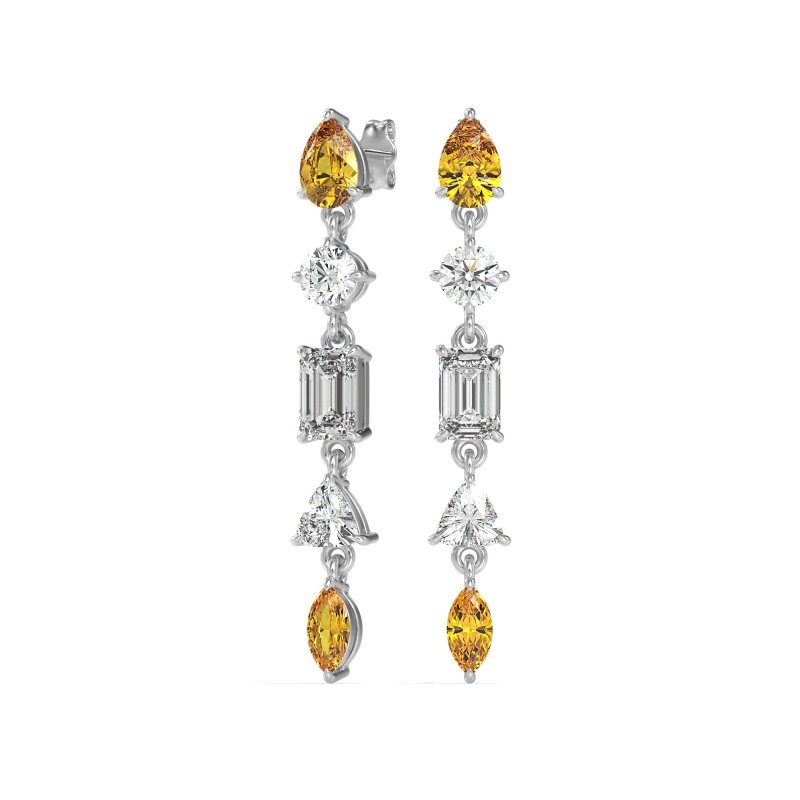 Multi-Shape Dangling Earrings