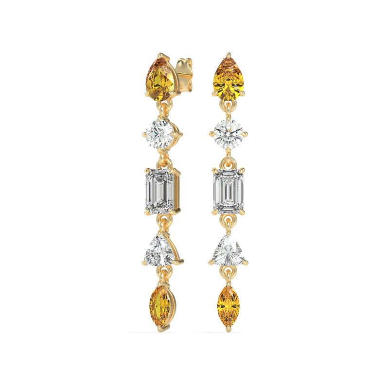 Multi-Shape Dangling Earrings