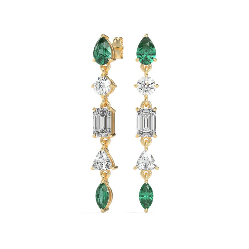 Multi-Shape Dangling Earrings