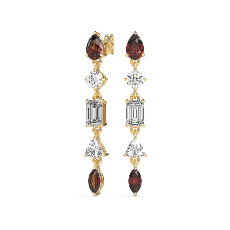 Multi-Shape Dangling Earrings