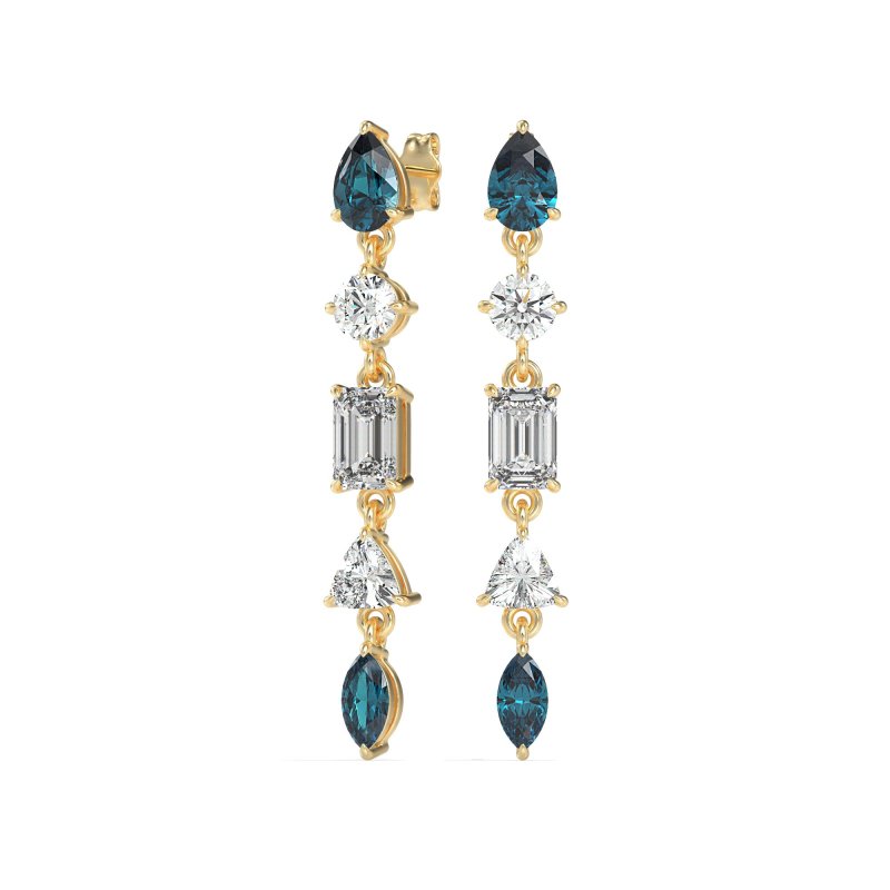 Multi-Shape Dangling Earrings