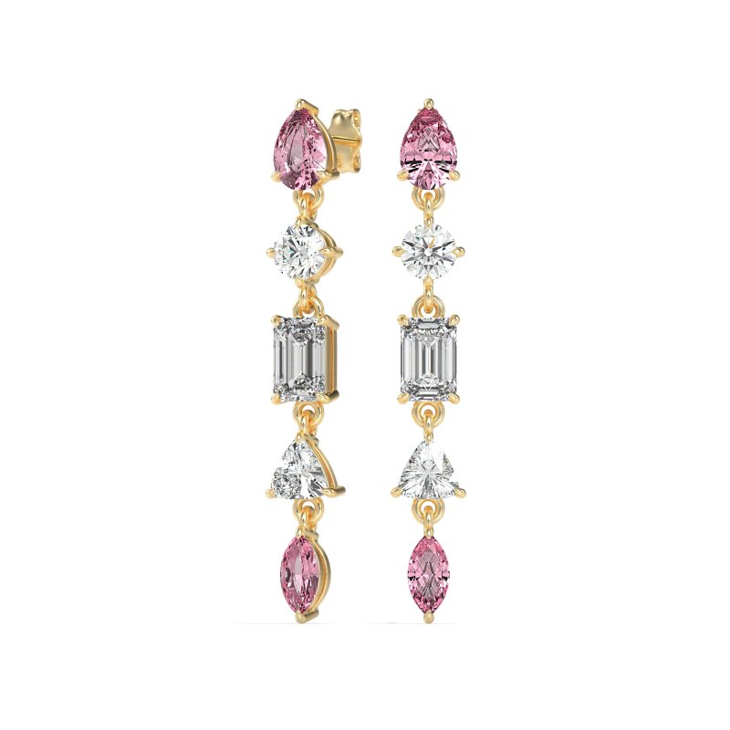 Multi-Shape Dangling Earrings