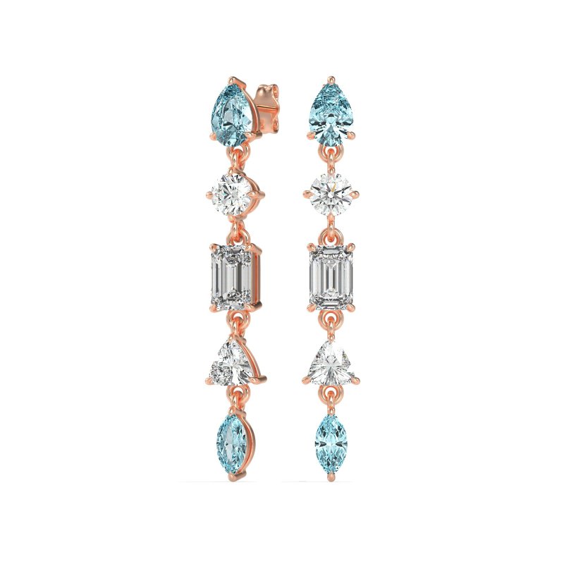 Multi-Shape Dangling Earrings