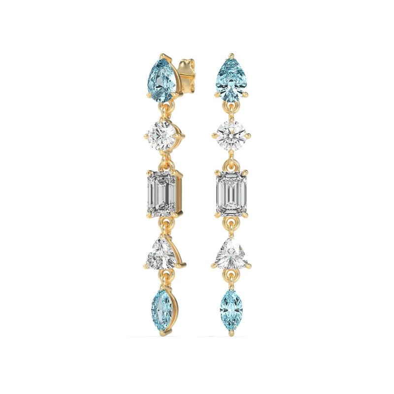 Multi-Shape Dangling Earrings