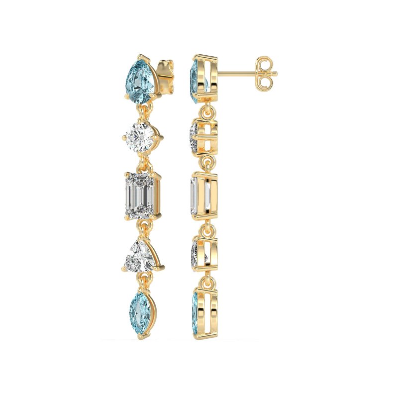 Multi-Shape Dangling Earrings