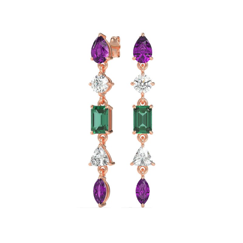 Multi-Shape Dangling Earrings