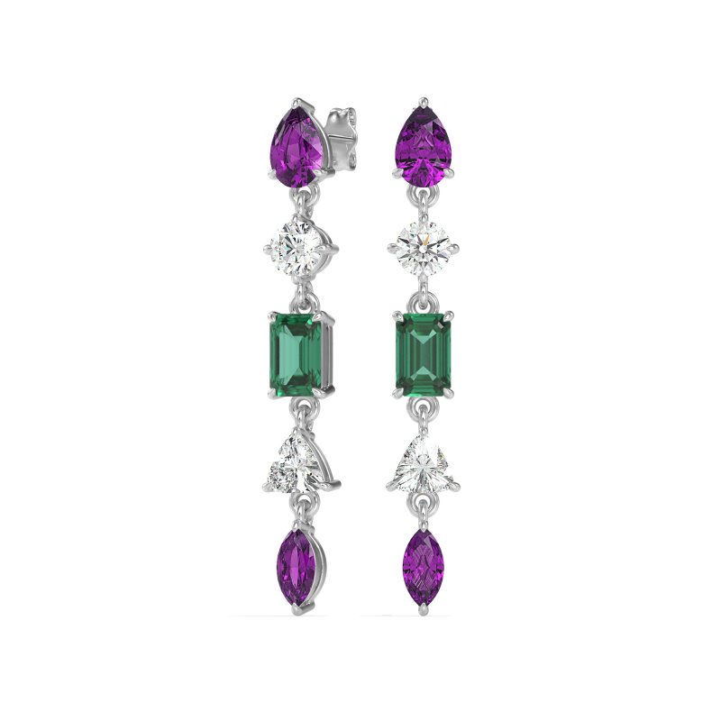 Multi-Shape Dangling Earrings